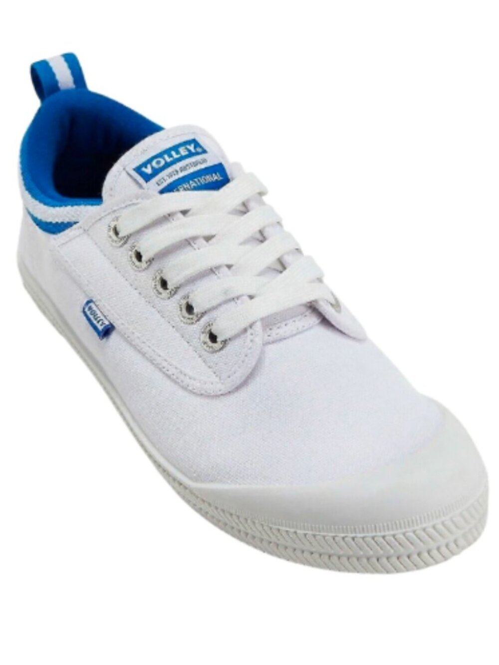 Volley International Sneakers - White/Blue (Low Canvas Casual Shoes)